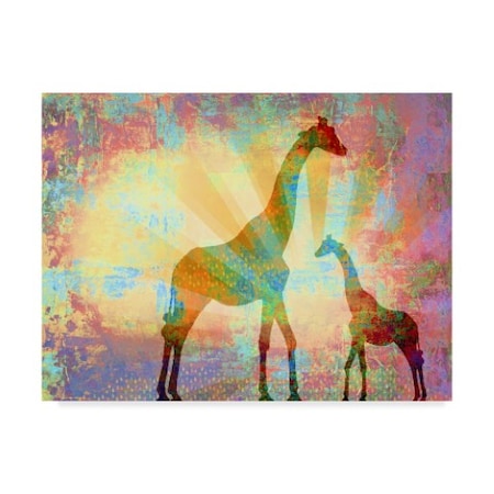 Greg Simanson 'Giraffes Distressed' Canvas Art,18x24